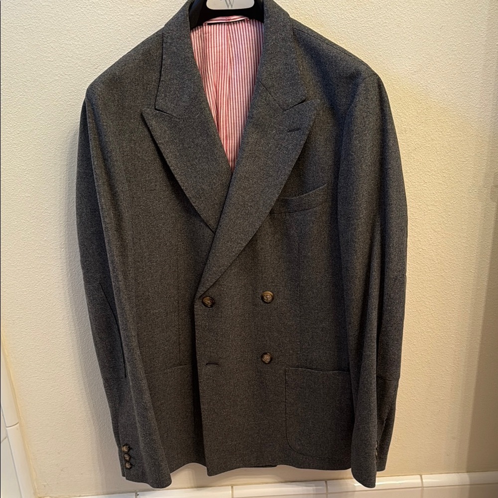 Gant by Michael Bastian Men's Gray Double-Breasted Blazer